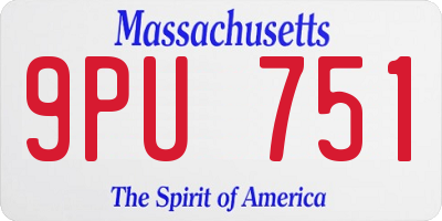 MA license plate 9PU751