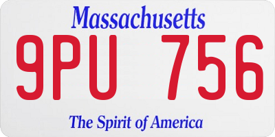 MA license plate 9PU756