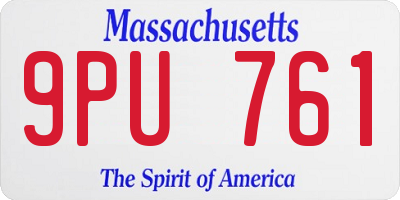 MA license plate 9PU761