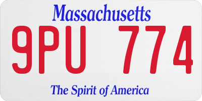 MA license plate 9PU774