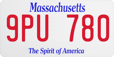 MA license plate 9PU780
