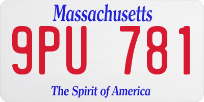 MA license plate 9PU781