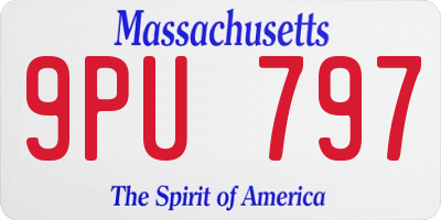 MA license plate 9PU797
