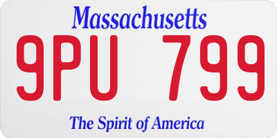 MA license plate 9PU799