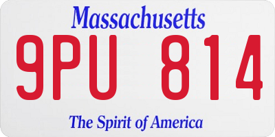 MA license plate 9PU814
