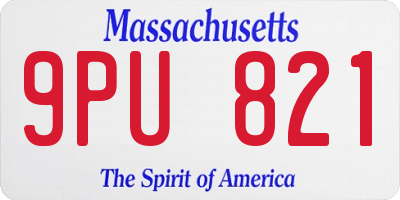MA license plate 9PU821