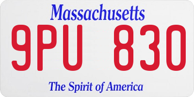 MA license plate 9PU830