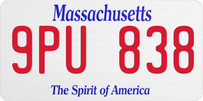 MA license plate 9PU838