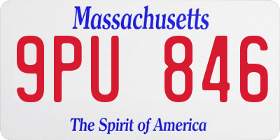 MA license plate 9PU846