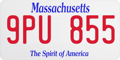 MA license plate 9PU855