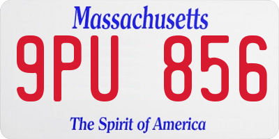 MA license plate 9PU856
