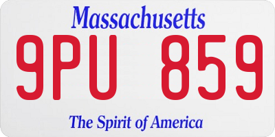 MA license plate 9PU859