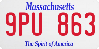MA license plate 9PU863
