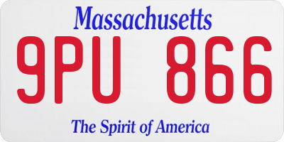MA license plate 9PU866