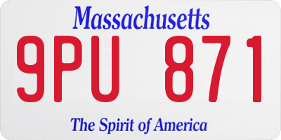 MA license plate 9PU871