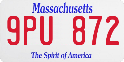 MA license plate 9PU872