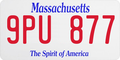 MA license plate 9PU877