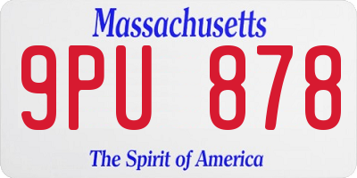 MA license plate 9PU878