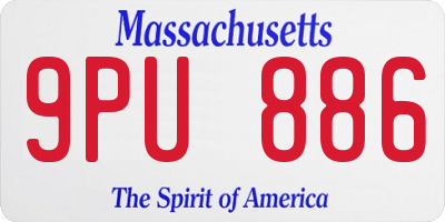 MA license plate 9PU886