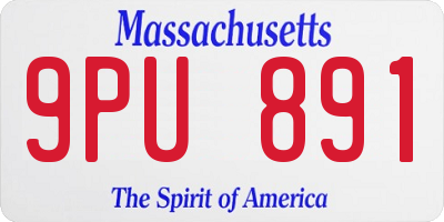 MA license plate 9PU891
