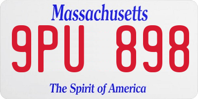 MA license plate 9PU898