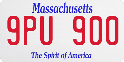 MA license plate 9PU900