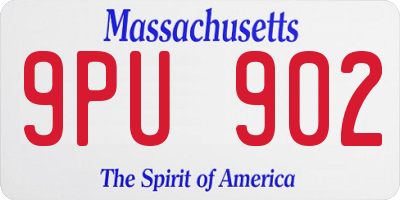 MA license plate 9PU902
