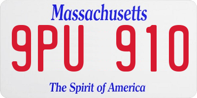 MA license plate 9PU910