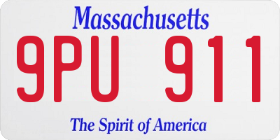 MA license plate 9PU911