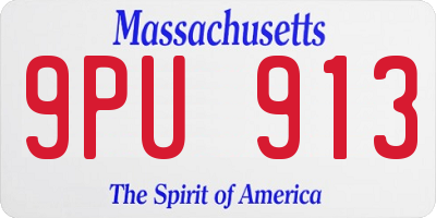 MA license plate 9PU913