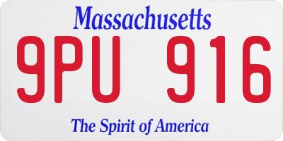 MA license plate 9PU916
