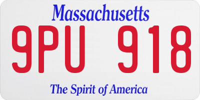 MA license plate 9PU918
