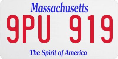 MA license plate 9PU919
