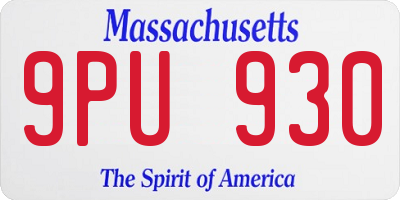 MA license plate 9PU930