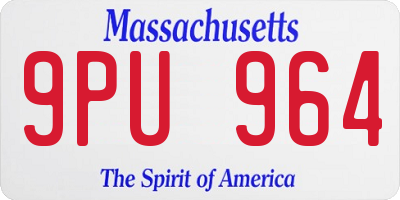 MA license plate 9PU964