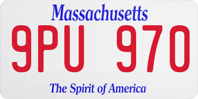 MA license plate 9PU970