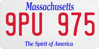 MA license plate 9PU975