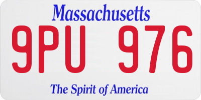 MA license plate 9PU976