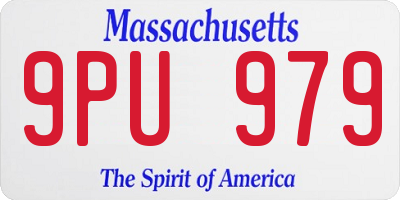 MA license plate 9PU979