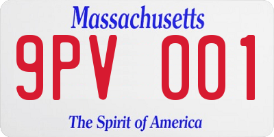 MA license plate 9PV001