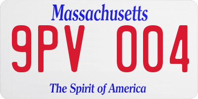 MA license plate 9PV004