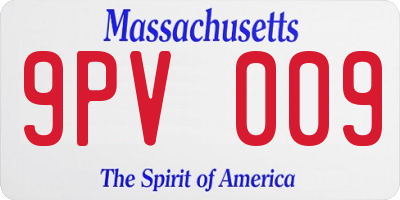 MA license plate 9PV009