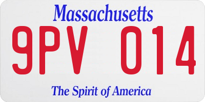 MA license plate 9PV014