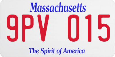 MA license plate 9PV015
