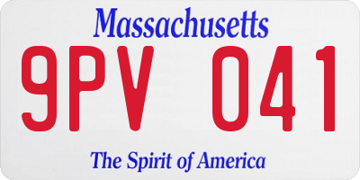 MA license plate 9PV041