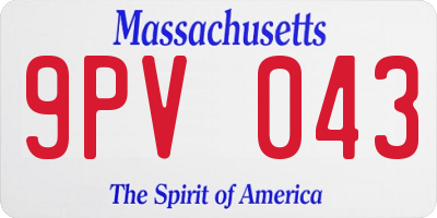 MA license plate 9PV043