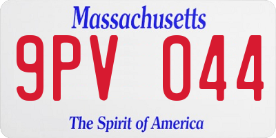 MA license plate 9PV044