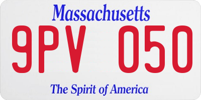 MA license plate 9PV050