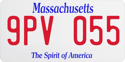 MA license plate 9PV055