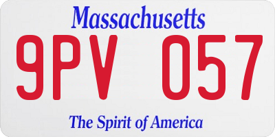 MA license plate 9PV057